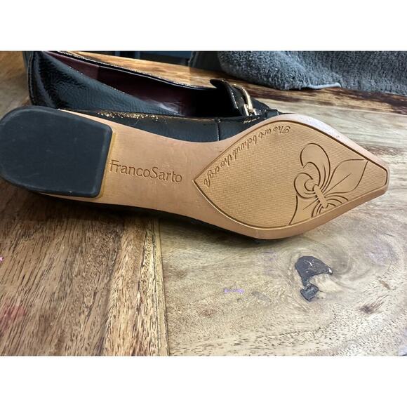 Franco Sarto Women's Black Leather Rina Pointed Toe Slip on Loafer Flats Size 7 - Picture 7 of 8